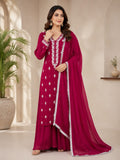 D-1078 | Regal Shocking Pink Handwork Ensemble