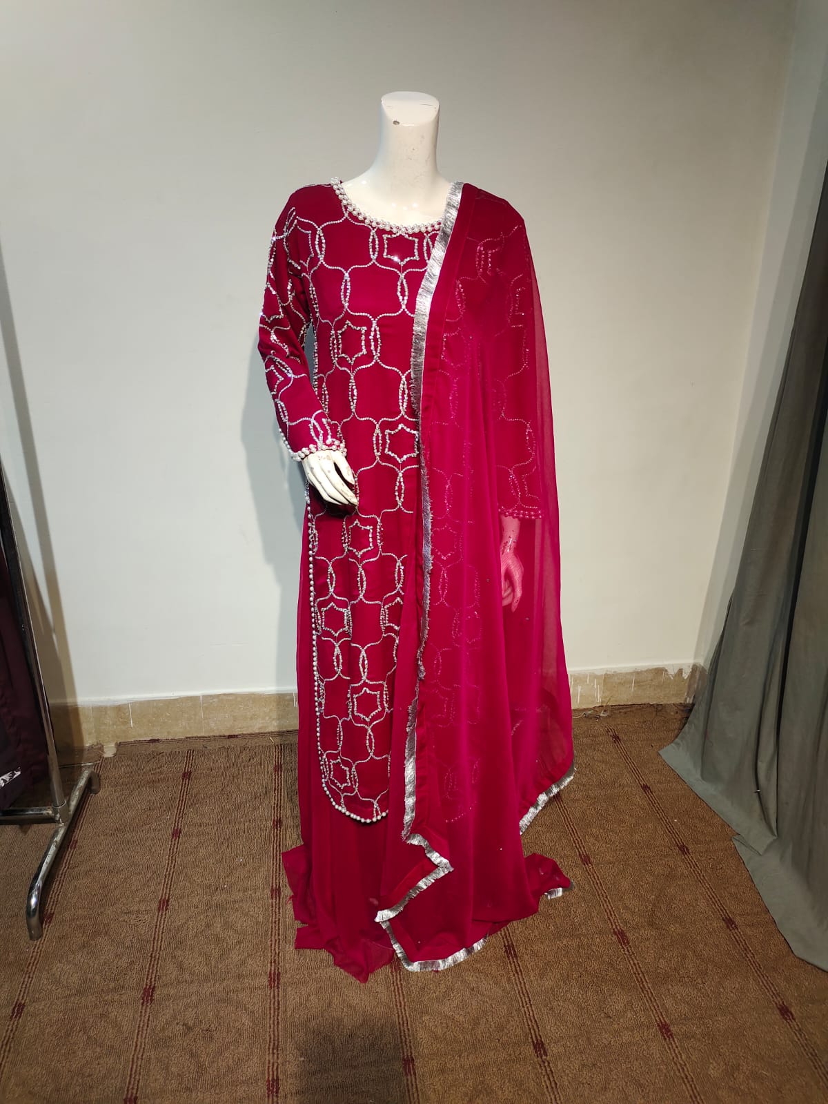 D-14 | Royal Shocking Pink Handwork Ensemble