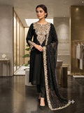 D-1077 | Black Embroidered Chiffon Ensemble
