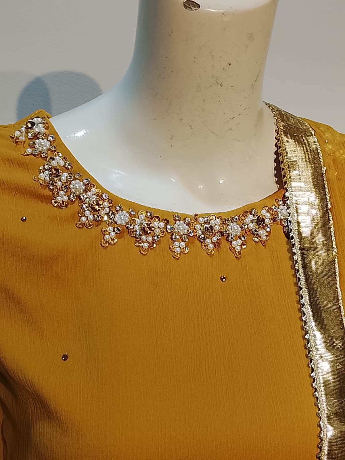 Z-12 | Mustard Luxe Handwork Chiffon Suit